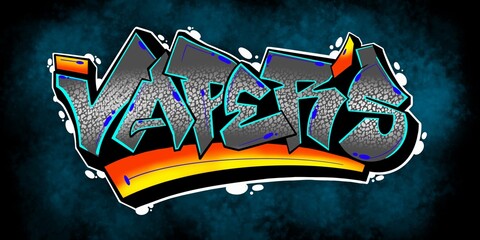 letter vapers, illustration of the word vapers with a simple graffiti pattern and elegant color