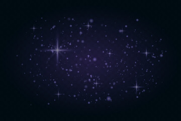 Glowing light particles and star flares scattered across dark background. Soft dreamy light sparkles for festive or magical visuals.