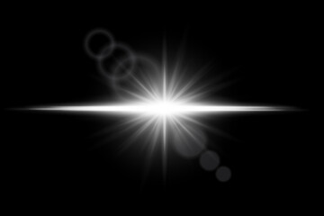 Intense bright flare burst with radial beams and lens reflection. Central explosion of light on dark background.