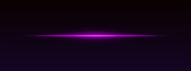 Purple horizontal light beam on dark gradient background. Sharp glowing line with soft edges creates sci-fi effect.