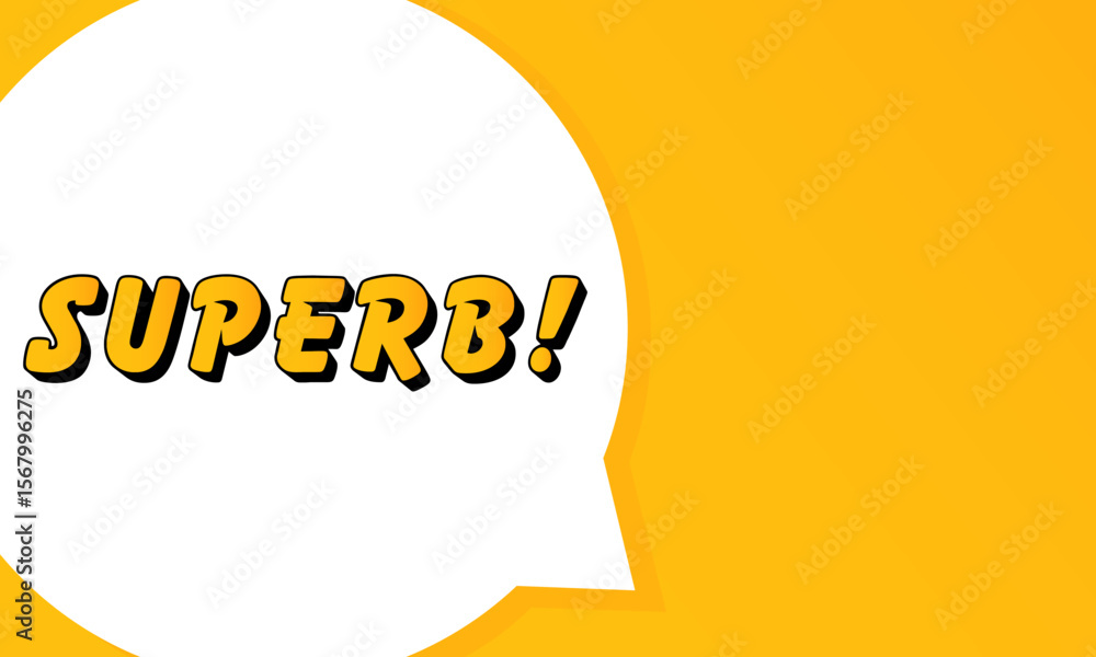 Fototapete superb speech bubble. bold outline, comic style shape, vibrant background, dialog element, visual co