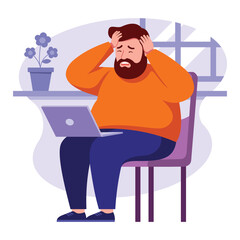 Illustration of a Man with a Headache
