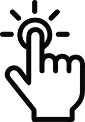 Click, Tap, Touch Hand Icon Representing Digital Interaction