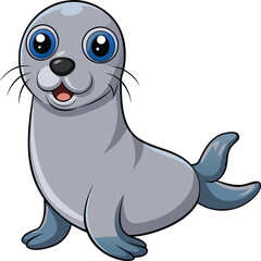 Cute Cartoon Seal vector Illustration