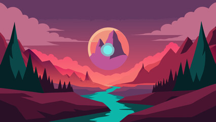 Fantasy Scene of a Valley Where Echoes Take Physical Form