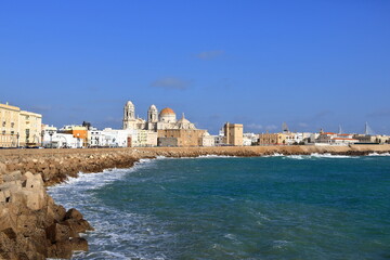 the skyline of Cadiz, Andalucia, Spain