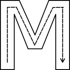 Alphabet Tracing Worksheet with Arrow Stroke Guide - Printable Handwriting Practice for Kids