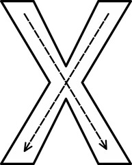 Alphabet Tracing Worksheet with Arrow Stroke Guide - Printable Handwriting Practice for Kids