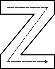 Alphabet Tracing Worksheet with Arrow Stroke Guide - Printable Handwriting Practice for Kids