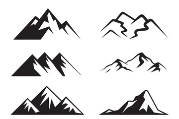Minimalist Mountain Range Silhouettes Set