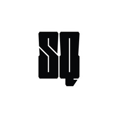SQ monogram logo design letter text name symbol monochrome logotype alphabet character simple logo