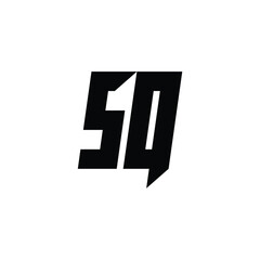 SQ monogram logo design letter text name symbol monochrome logotype alphabet character simple logo