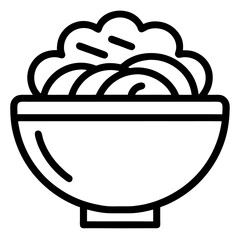 Noodles Bowl: Outline Icon

