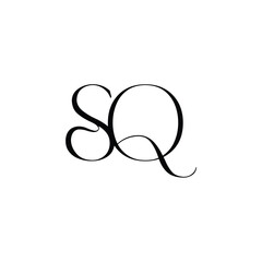 SQ monogram logo design letter text name symbol monochrome logotype alphabet character simple logo