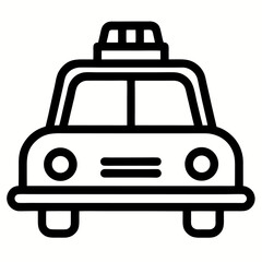 Minimalist taxi icon with bold lines