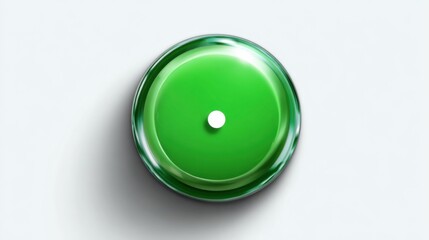 Innovative green button design digital studio graphic design modern environment top view user interaction concept