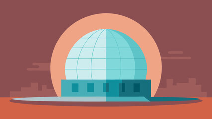 Obraz premium A Vector Illustration Of A Massive And Perfectly Spherical Topiary Garden