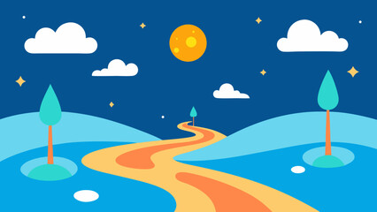 A Whimsical Fantasy Scene Of A River Where You Can Pan For Tiny Golden Stars