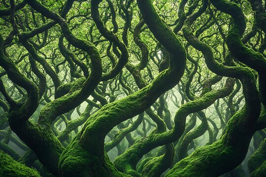 green tree background