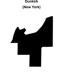Dunkirk (New York) blank outline map