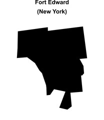Fort Edward (New York) blank outline map