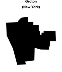Groton (New York) blank outline map