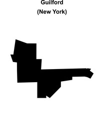 Guilford (New York) blank outline map
