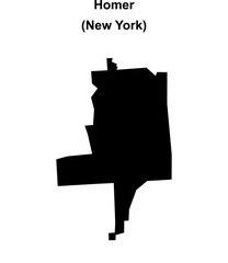 Homer (New York) blank outline map
