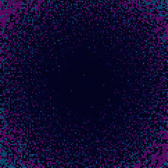 Obraz premium Vibrant digital pattern with gradient of blue and purple dots creating mesmerizing effect. design evokes sense of depth and movement