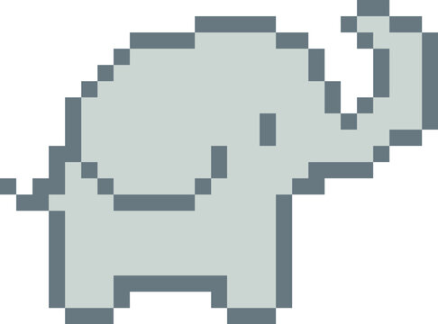 pixel illustration of an elephant