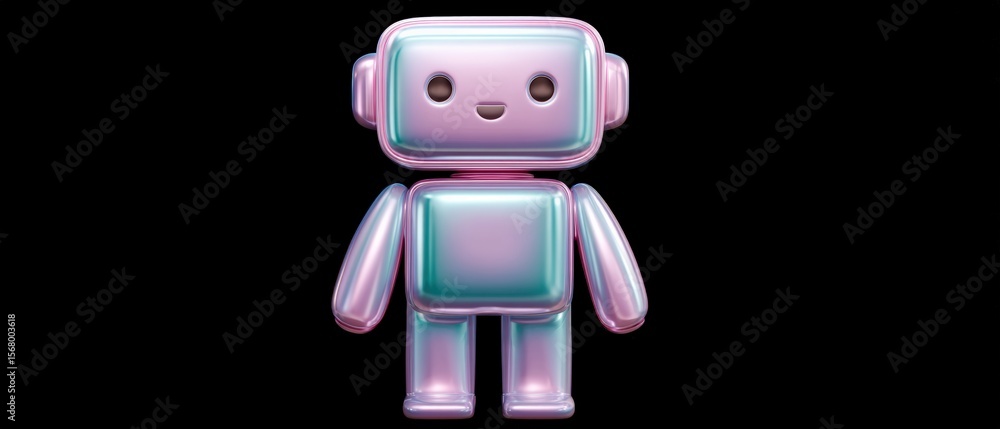 Poster robotic character showcase digital art studio 3d model creative environment eye-level viewpoint futu