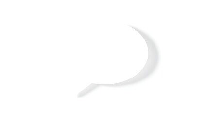 Abstract communication concept featuring an empty speech bubble on a white background.