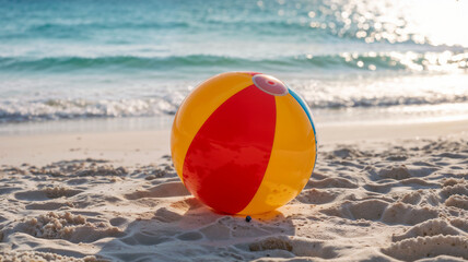 Obraz premium ball on the sand of the beach