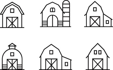Set of Barn building icons