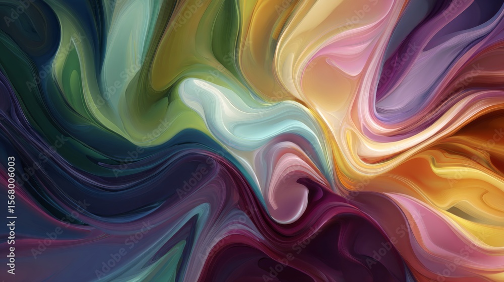 Fototapete An abstract background featuring swirling colors and shapes, symbolizing the fluid and dynamic nature of creative thinking and conceptualization.