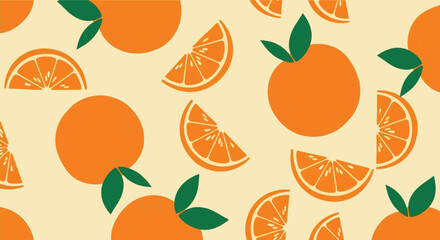 Vibrant Orange Citrus Fruit Pattern