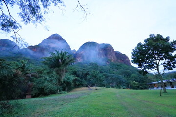 Majestic view of Amboro National Park in Bolivia with perspective over the rainforest mountains and...