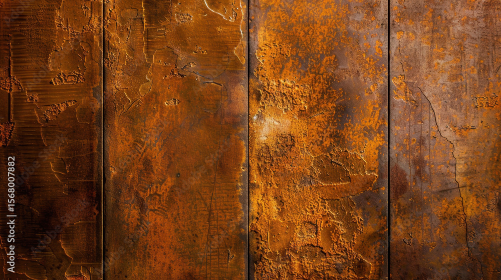 Poster aged bronze texture with oxidation and patina stains creates rustic and weathered appearance, perfec