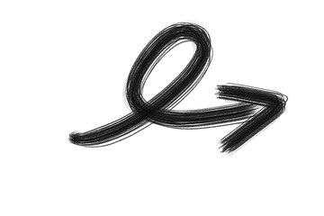 Naklejka premium sketched ink directional arrow on transparent background