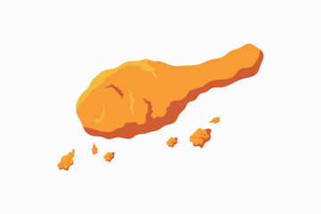 crispy chicken icon flat design