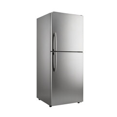 Stainless steel refrigerator with top freezer  isolates on a transparent background