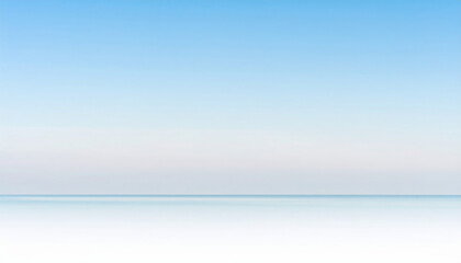 Serene Coastal Horizon with Soft Blue Sky and Tranquil Water Surface