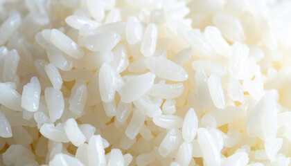 艶やかな炊きたてごはんの接写素材 &ndash; ふっくら粒立ちが美味しさを伝える和食の表情
Glossy Cooked Japanese Rice &ndash; Close-Up Showing Plump Grains and Appetizing Texture