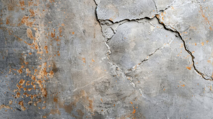 Fototapeta premium Grungy concrete surface with old stains and weathered texture, showcasing cracks and imperfections that evoke sense of age and character