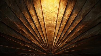Luxurious dark gold background with glowing light creates stunning visual effect, showcasing intricate textures and patterns that evoke sense of elegance and warmth
