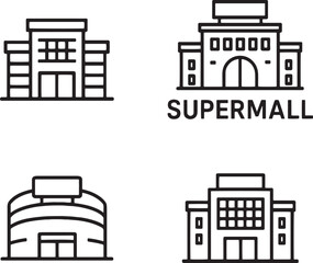 Obraz premium Set of Supermall building icons