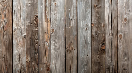 Fototapeta premium Old wooden fence with sunbleached planks and nails, showcasing rustic and weathered appearance that evokes sense of nostalgia and charm
