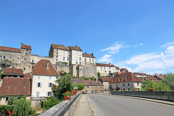 Pesmes town by the River Ognon in France	
