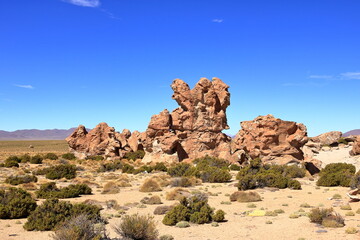 Fototapeta premium Bosque De Piedras rock formation (Valle de Rocas, Ciudad de Piedra) in southern Bolivia