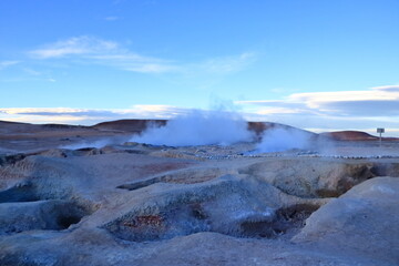 Geyser (geothermal area) Sol de Manana in Eduardo Avaroa National Reserve - Altiplano, Bolivia, South America